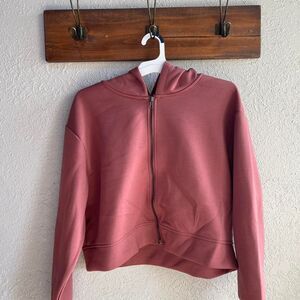 A New Day Rust Pink cropped hoodie with zipper